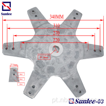 Placa de flange hexagonal de máquina de lavar totalmente automática